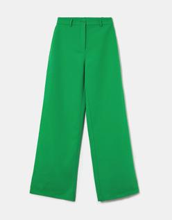 Pantalon Large Taille Haute Vert