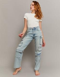 Jean cargo multi-poches taille moyenne