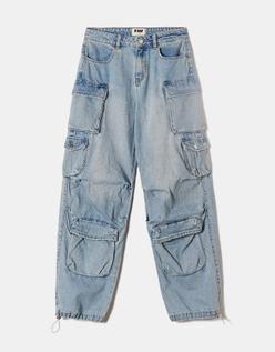 jean cargo parachute taille moyenne