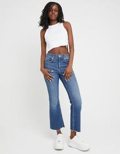 Jeans taille moyenne flare court