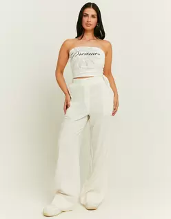 Pantalon Blanc  Wide Leg Toucher Lin offre à 25,99€ sur Tally Weijl