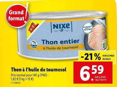 Nixe  -Thon À L'Huile De Tournesol