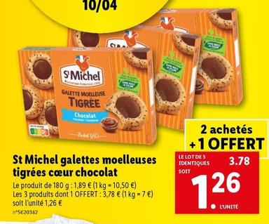 st michel - galettes moelleuses tigrées cœur chocolat