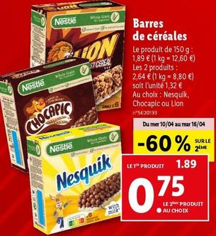 nestlé - barres de céréales