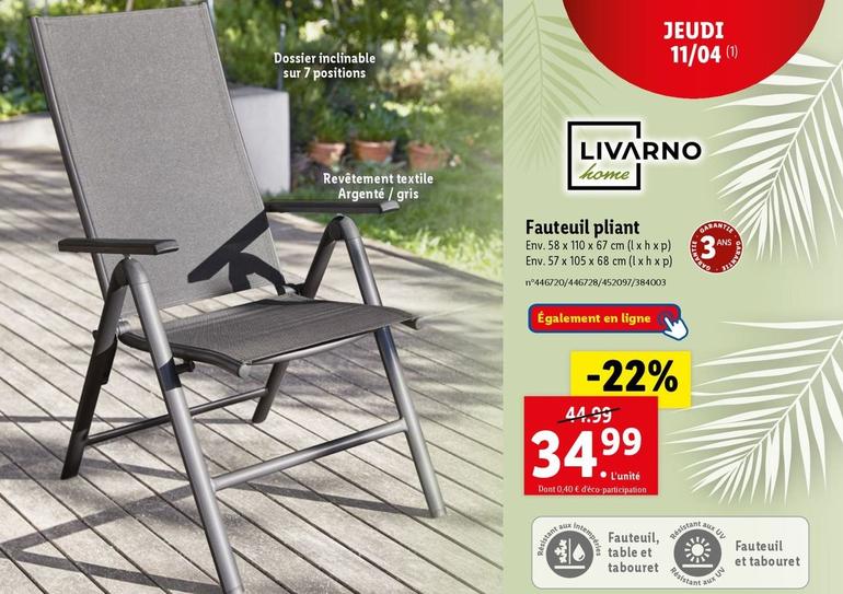 livarno - fauteuil pliant