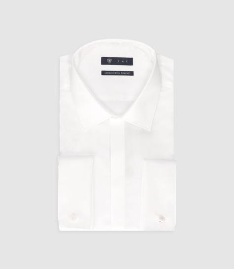 chemise slim en satin de coton blanc satinmixteslim