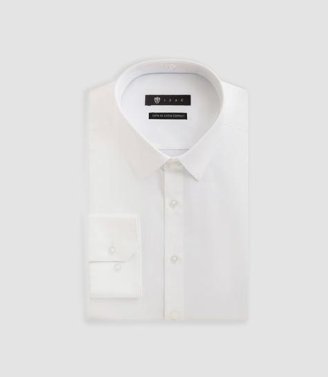 chemise slim en satin de coton blanc satinslim
