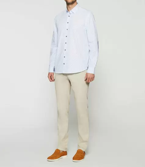 Chemise à imprimé blanche et marine KELLY offre à 39,99€ sur Izac