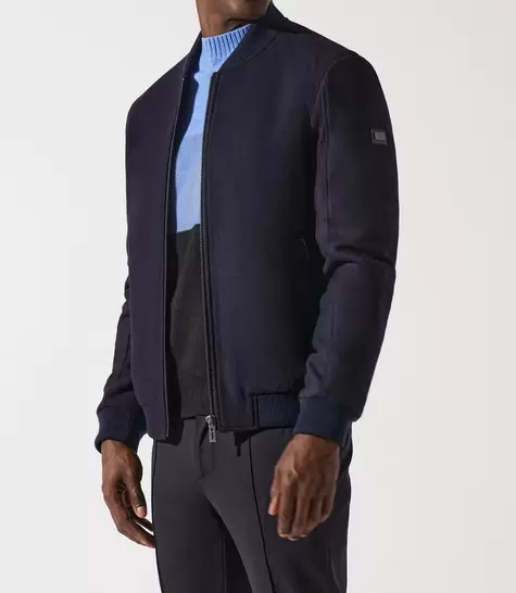 Blouson en laine teddy marine MOSCOU offre à 174,99€ sur Izac