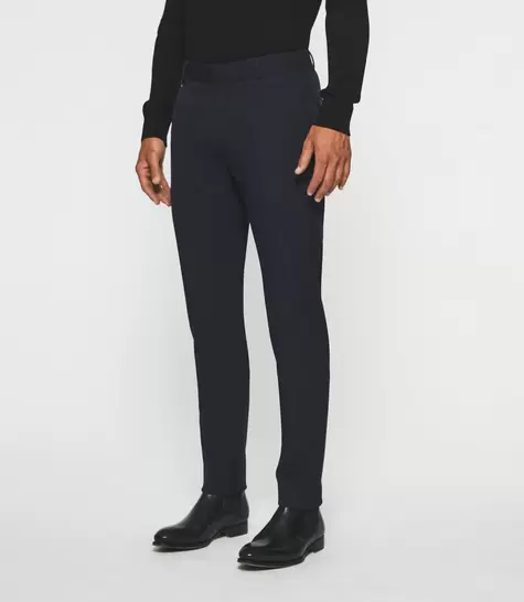 Pantalon ville uni bi-stretch marine FAOR offre à 55€ sur Izac