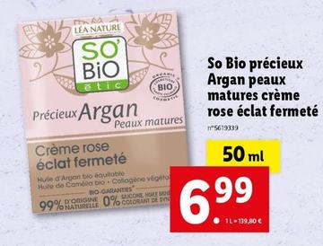 So Bio - Précieux Argan Peaux Matures Crème Rose Éclat Fermeté