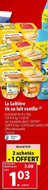 la laitière riz au lait vanille