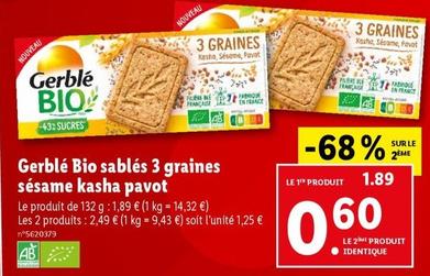 Gerblé - Bio Sablés 3 Graines Sésame Kasha Pavot