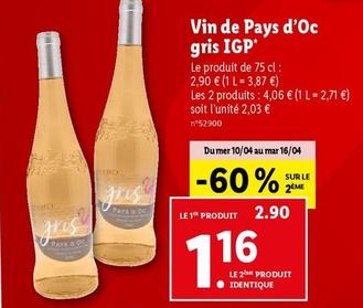 Vin De Pays D'oc Gris Igp