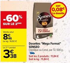 Senseo - Dosettes "Mega Format" offre à 8,46€ sur Carrefour