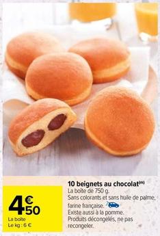 10 Beignets Au Chocolat offre à 4,5€ sur Carrefour