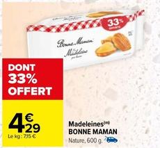 Bonne Maman - Madeleine offre à 4,29€ sur Carrefour