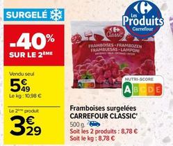 Carrefour - Framboises Surgelées Classic' offre à 5,49€ sur Carrefour
