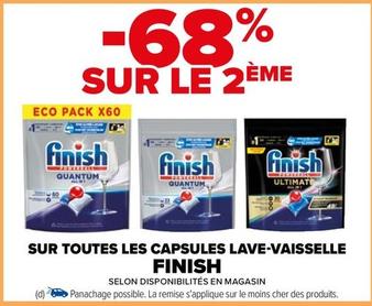 Finish - Sur Toutes Les Capsules Lave-Vaisselle offre sur Carrefour
