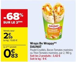 Daunat - Wraps Be Wrappy offre à 2,59€ sur Carrefour