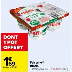 Rians - Faisselle offre à 1,69€ sur Carrefour