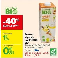 Carrefour - Boisson Végétale Bio offre à 1,35€ sur Carrefour