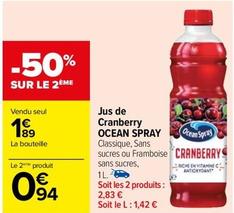 Ocean Spray - Jus De Cranberry offre à 1,89€ sur Carrefour