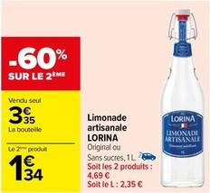 Lorina - Limonade Artisanale offre à 3,35€ sur Carrefour
