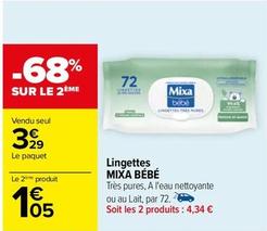 Mixa Bébé Lingettes offre à 3,29€ sur Carrefour