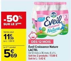Lactel - Eveil Croissance Nature offre à 11,39€ sur Carrefour