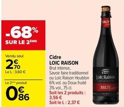 Loïc Raison - Cidre offre à 2,7€ sur Carrefour