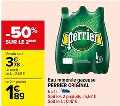 Perrier Original - Eau Minerale Gazeuse offre à 3,78€ sur Carrefour