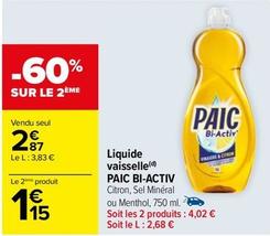 Paic - Bi-activ Liquide Vaisselle offre à 2,87€ sur Carrefour