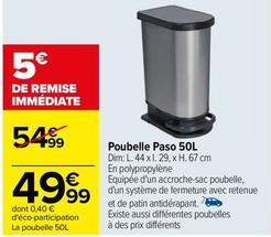 Poubelle Paso offre à 49,99€ sur Carrefour