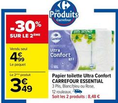Carrefour - Papier Toilette Ultra Confort Essential offre à 4,99€ sur Carrefour