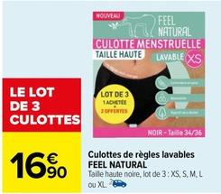 Feel Natural - Culotte Menstruelle Taille Haute Lavable offre à 16,9€ sur Carrefour