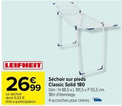 Leifheit - Séchoir Sur Pieds Classic Solid 180 offre à 26,99€ sur Carrefour