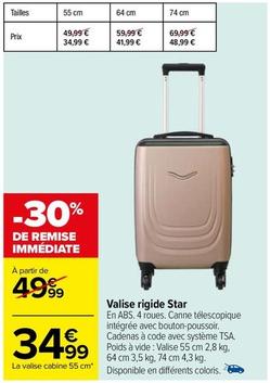 Valise Rigide Star offre à 34,99€ sur Carrefour