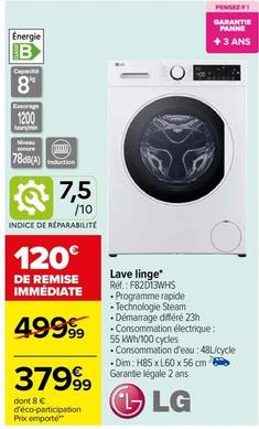 Lg - Lave Linge offre à 379,99€ sur Carrefour