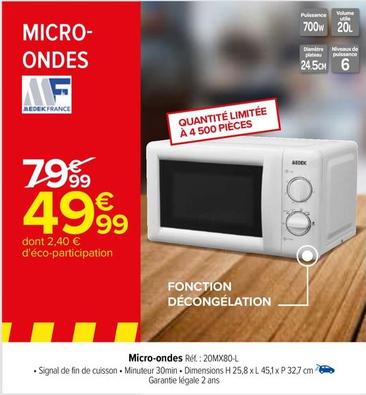 Micro Ondes offre à 49,99€ sur Carrefour
