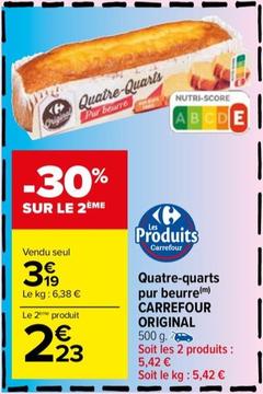 Carrefour - Quatre-Quarts Pur Beurre Original offre à 3,19€ sur Carrefour Market