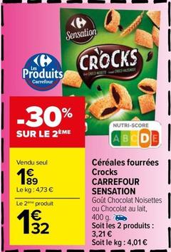Carrefour - Céréales Fourrées Crocks Sensation offre à 1,89€ sur Carrefour Market