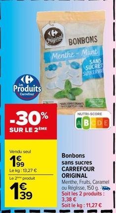 Carrefour - Bonbons Sans Sucres Original offre à 1,99€ sur Carrefour Market
