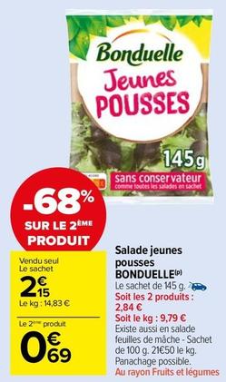 Bonduelle - Salade Jeunes Pousses  offre à 2,15€ sur Carrefour Market