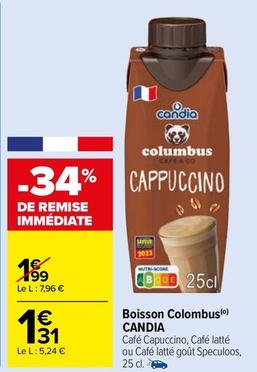 Candia - Boisson Colombus offre à 1,31€ sur Carrefour Market