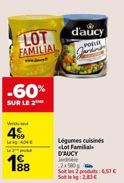 D'aucy - Légumes Cuisinés Lot Familial offre à 4,69€ sur Carrefour Market