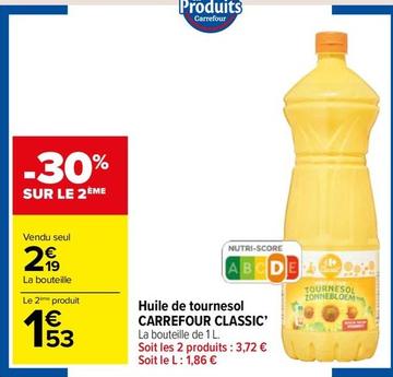 Carrefour - Huile De Tournesol Classic' offre à 2,19€ sur Carrefour Market