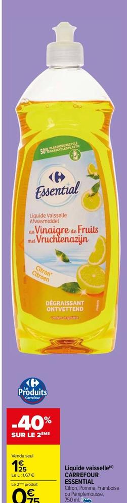 Carrefour - Liquide Vaisselle Essential offre à 1,25€ sur Carrefour Market