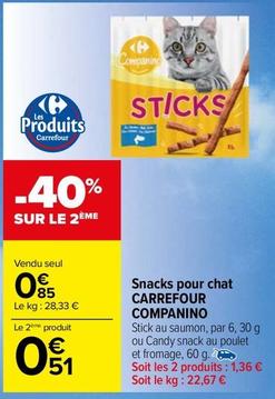 Carrefour - Snacks Pour Chat Companino offre à 0,51€ sur Carrefour Market
