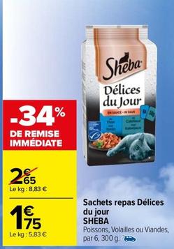 Sheba - Sachets Repas Délices Du Jour offre à 1,75€ sur Carrefour Market